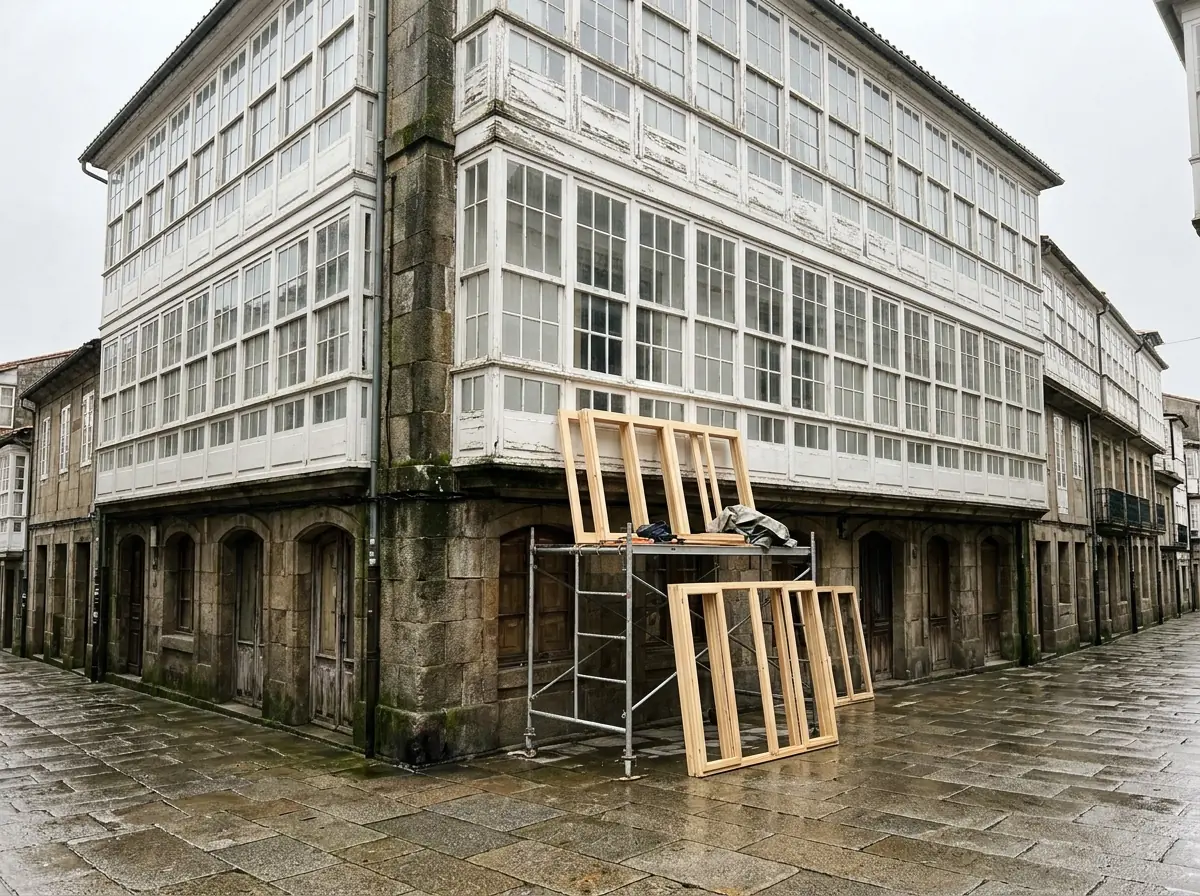 Restaurar o cambiar una galería en Galicia: madera, PVC o aluminio