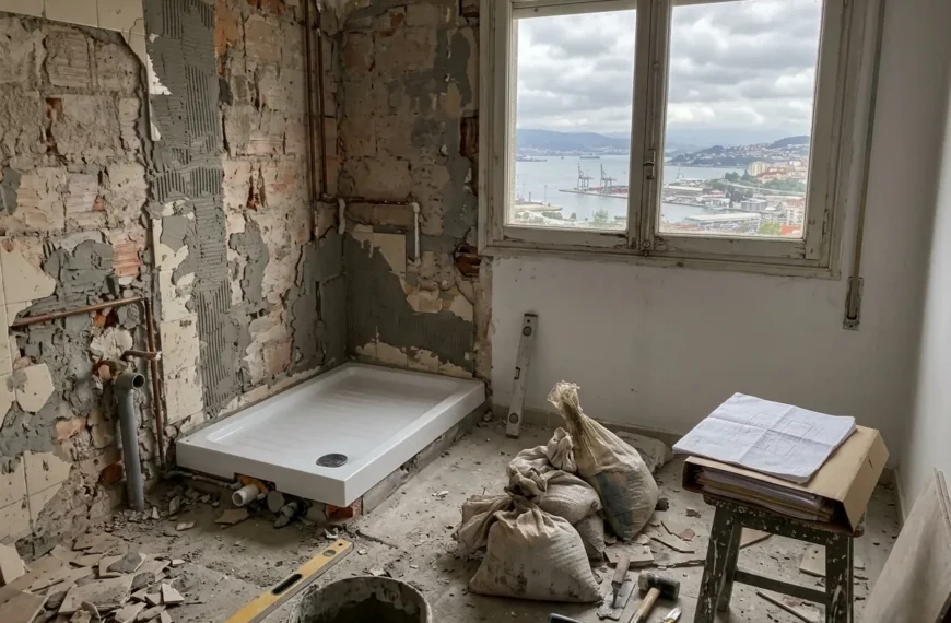 Reforma de un baño en un piso de Vigo con vistas a la ría