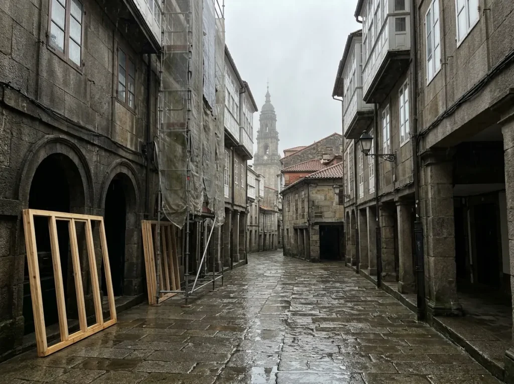Rehabilitación de un edificio de granito en el casco histórico de Santiago de Compostela