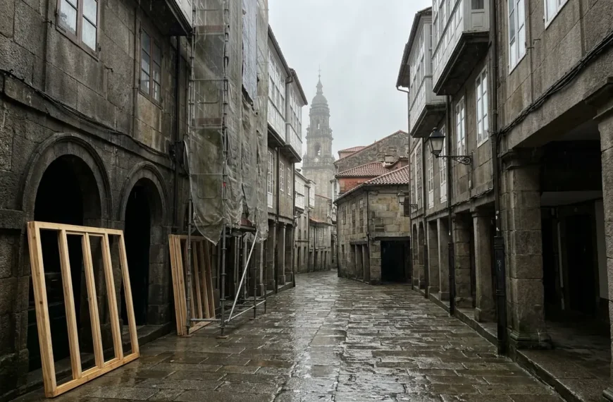 Rehabilitación de un edificio de granito en el casco histórico de Santiago de Compostela
