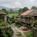 Casa de piedra en rehabilitación en un núcleo rural de Galicia