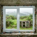 Ventanas de PVC o aluminio en Galicia: ventana nueva de PVC en una casa de piedra